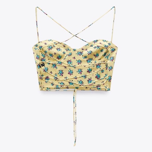 NWT ZARA Floral Crop Top - Picture 2 of 6